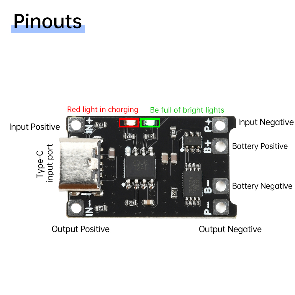 Li Ion Charger Module - 5pcs Type C DC 4-8V TP4056