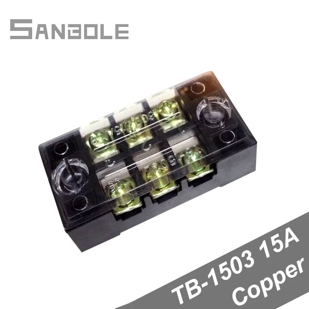 Screw Terminal Block - 10pcs Dual Row Copper TB-1503 Strip