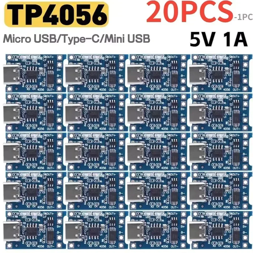 1-20PCS Type-c/Micro/Mini USB  - Li Ion Charger Module recension och pris